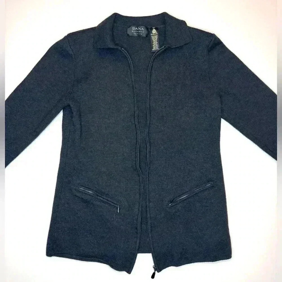 Dana Buchman Women’s 100 % Pure New Merino Wool Zip Up Sweater Size- Small - Picture 2 of 8